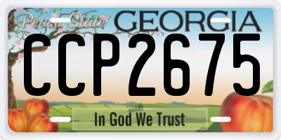 GA license plate CCP2675