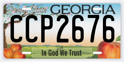 GA license plate CCP2676