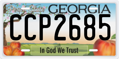 GA license plate CCP2685