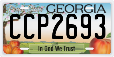 GA license plate CCP2693