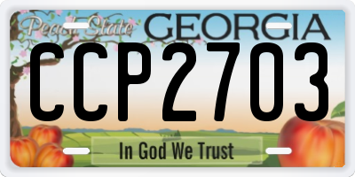 GA license plate CCP2703