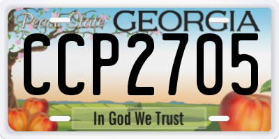 GA license plate CCP2705