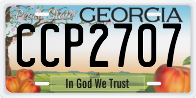 GA license plate CCP2707