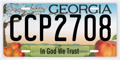 GA license plate CCP2708