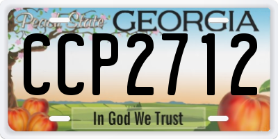 GA license plate CCP2712