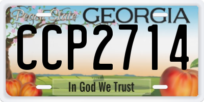 GA license plate CCP2714