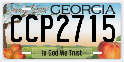 GA license plate CCP2715