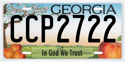 GA license plate CCP2722