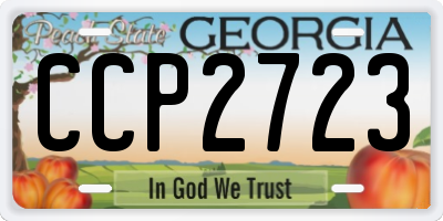 GA license plate CCP2723
