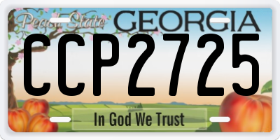GA license plate CCP2725