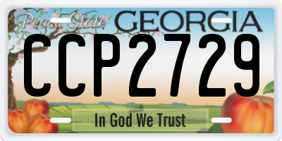 GA license plate CCP2729