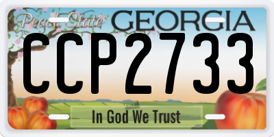 GA license plate CCP2733