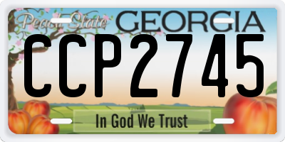 GA license plate CCP2745