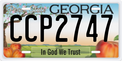 GA license plate CCP2747