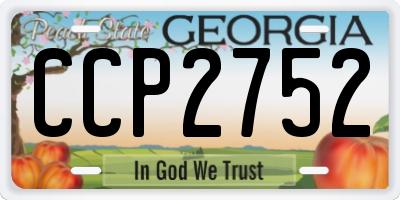 GA license plate CCP2752