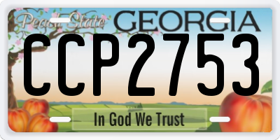 GA license plate CCP2753