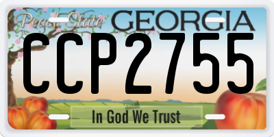 GA license plate CCP2755