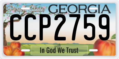 GA license plate CCP2759
