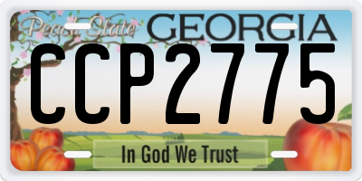 GA license plate CCP2775