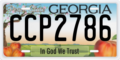GA license plate CCP2786