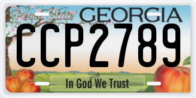 GA license plate CCP2789