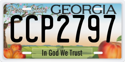 GA license plate CCP2797