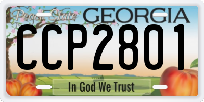 GA license plate CCP2801
