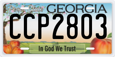 GA license plate CCP2803