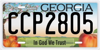 GA license plate CCP2805