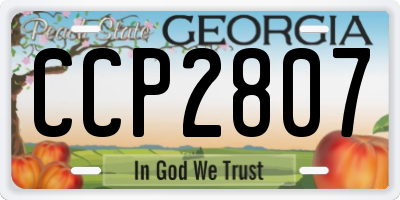 GA license plate CCP2807