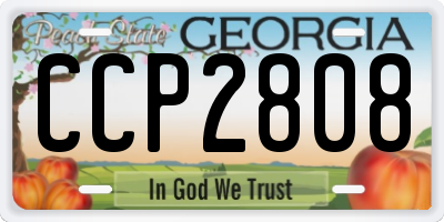 GA license plate CCP2808