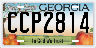 GA license plate CCP2814