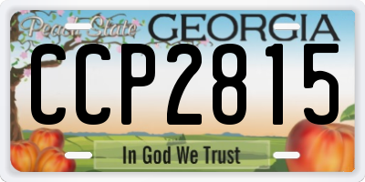 GA license plate CCP2815