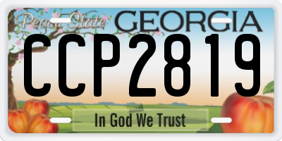 GA license plate CCP2819