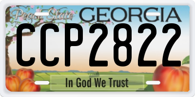 GA license plate CCP2822