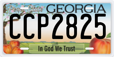 GA license plate CCP2825