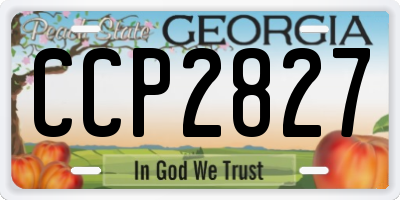 GA license plate CCP2827