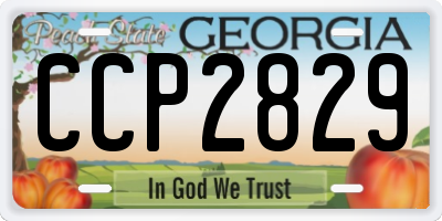 GA license plate CCP2829