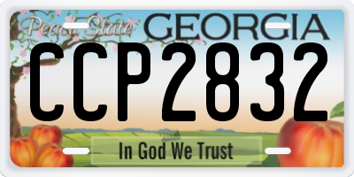 GA license plate CCP2832