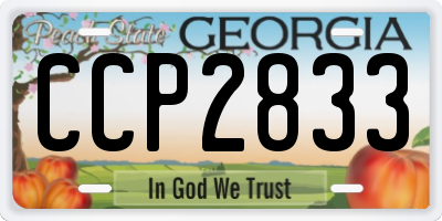 GA license plate CCP2833