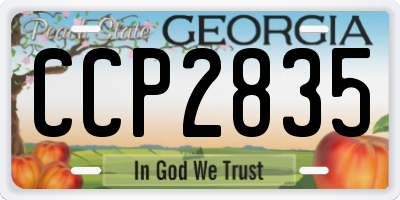 GA license plate CCP2835
