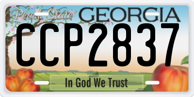 GA license plate CCP2837