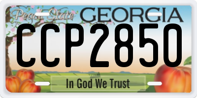 GA license plate CCP2850