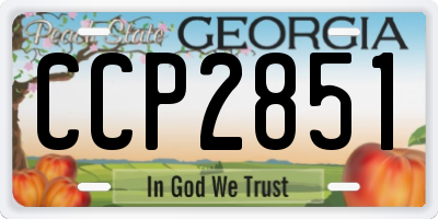 GA license plate CCP2851