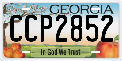 GA license plate CCP2852