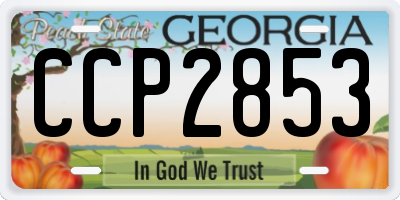 GA license plate CCP2853