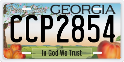 GA license plate CCP2854