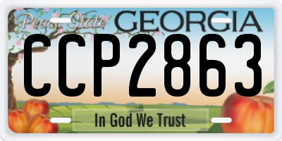 GA license plate CCP2863