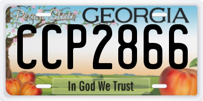 GA license plate CCP2866