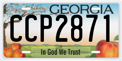 GA license plate CCP2871